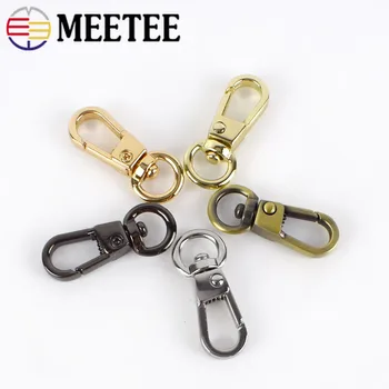 

50pcs Meetee 8mm Metal Buckles Bags Hardware Accessories Belt Chain Carbine Snap Hook Clip Buckle DIY Keychain Leather Craft