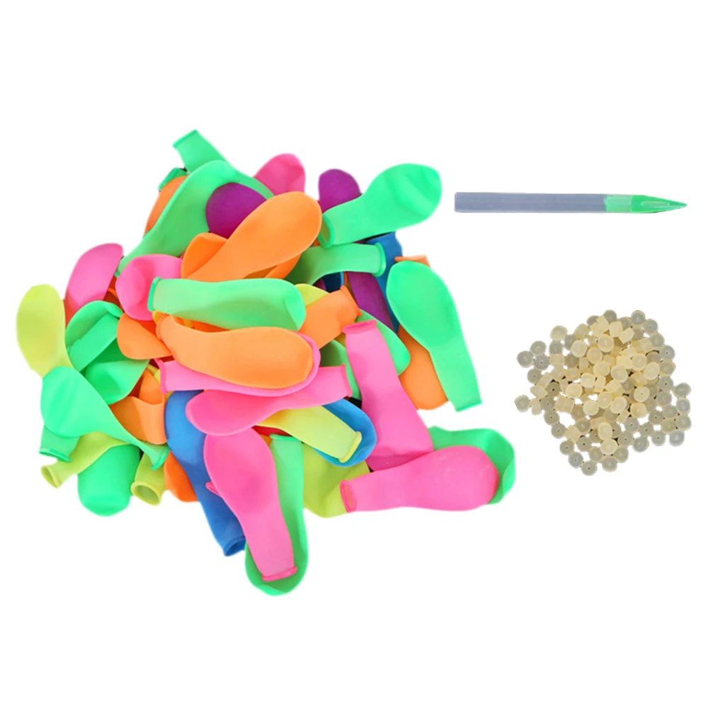 120PCS Latex Water Balloons Refill Kits Party Water Bomb Balloons Quick Filling
