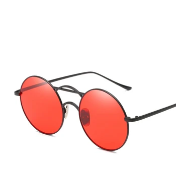 

Men/ women retro steampunk sunglasses male vintage 2020 black red men sun glasses round metal frame uv400 summer party