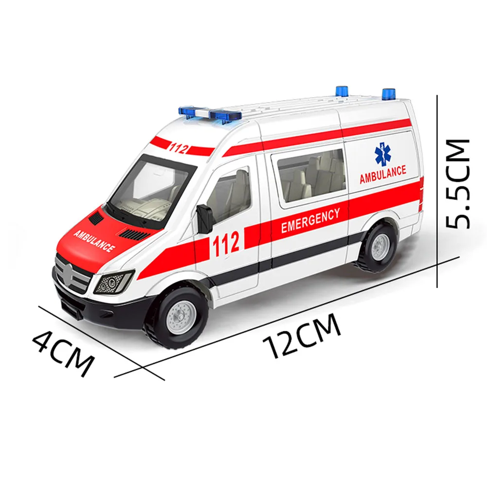 Alloy Pull Back Toy Car Model Emergency Ambulance Rescue Car Model Educational Diecasts & Toy Vehicles Toys for Children