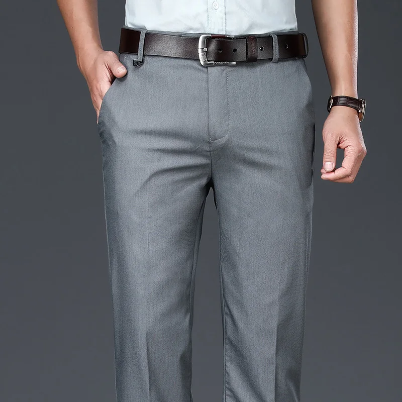 Men Bamboo Fiber Thin Casual Pants 