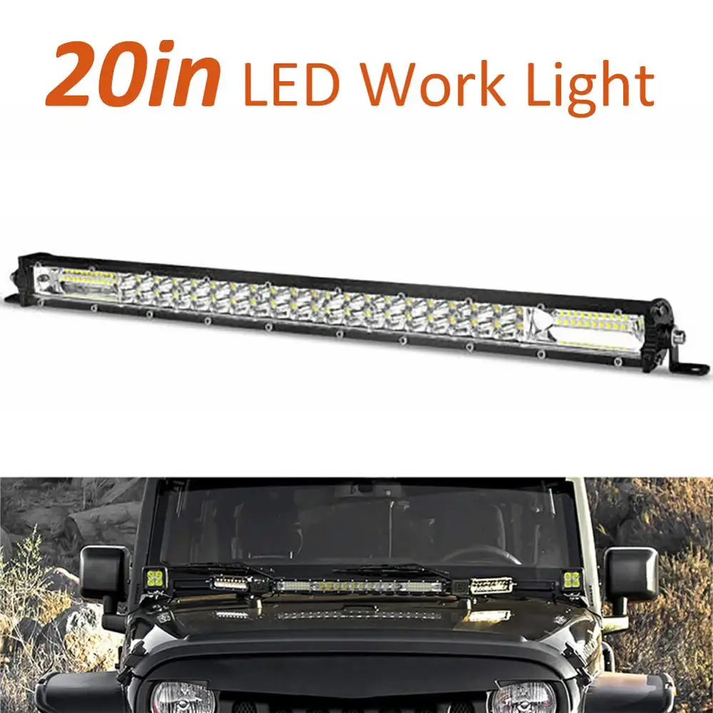 

120W 180W Ultra Slim LED Light Bar Dual Row Spot Flood Combo Fog offroad Light For Jeep Offroad Car-Styling