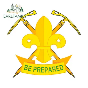 

EARLFAMILY 13cm x 12.1cm for Mountaineer Scout Logo Be Prepared Auto Decal DIY Occlusion Scratch Fashion Personality Car Sticker