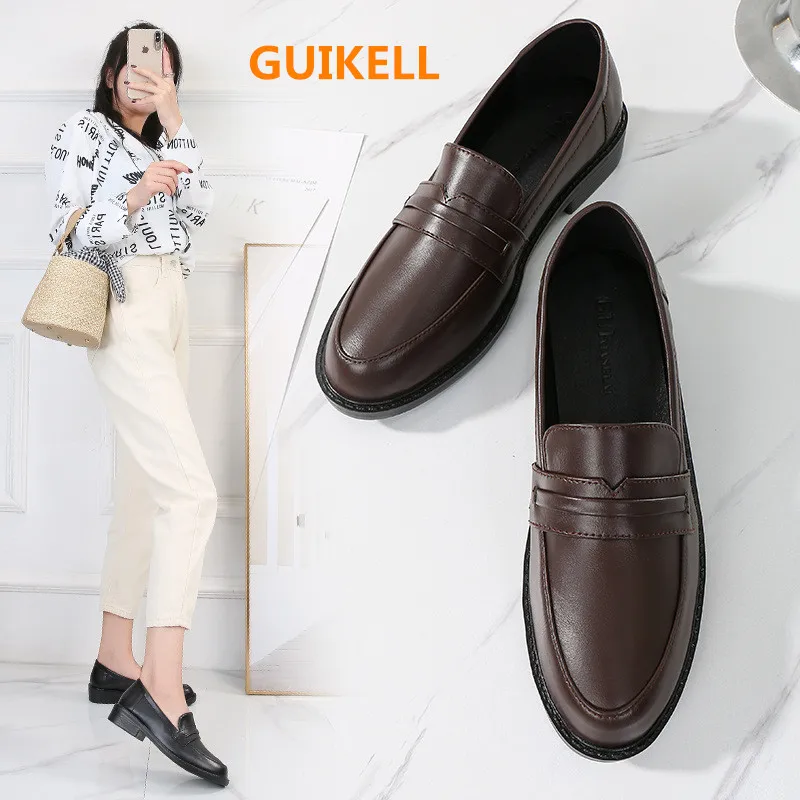 Новые маленькие кожаные туфли GUIKELL женские в британском студенческом стиле
