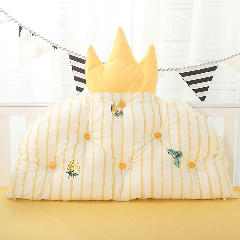 17Bed Bumper Backrest Baby Bedside Cushion Cotton Crown Shape Pillow Crib Protector Pillow Baby Room Bedroom Decoration