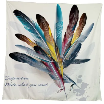 

Bohemian Feather Tapestry Wall Hanging Indian Fabric Tropical Fruit Map Room Background Cloth Art Macrame Tapestries Decoration