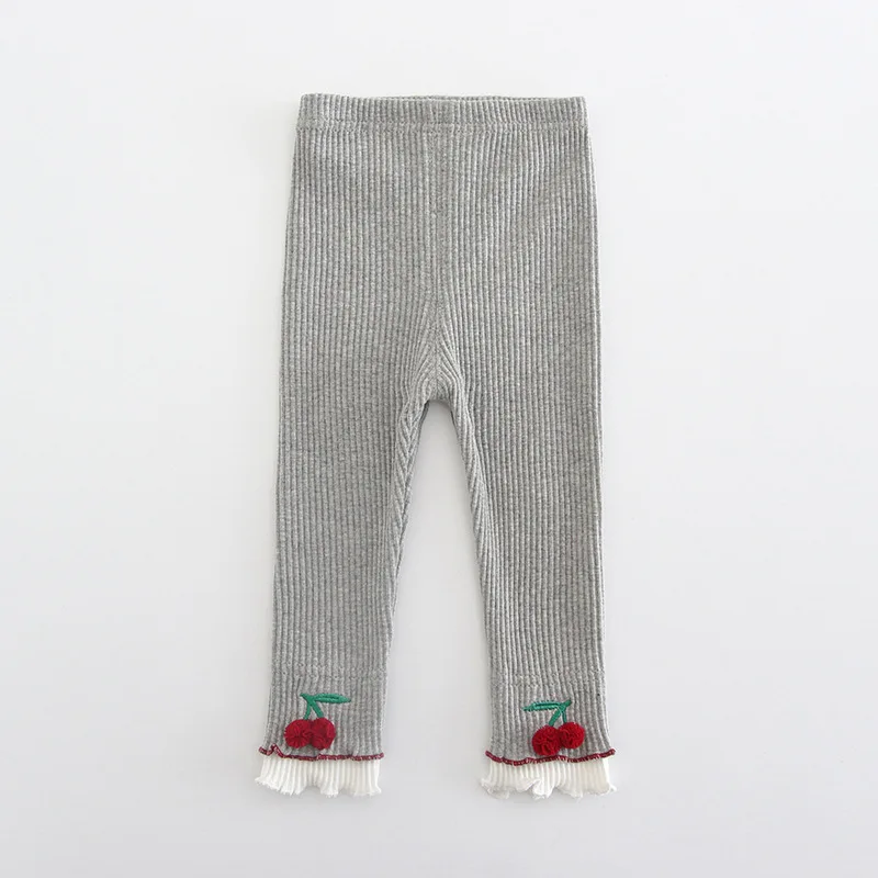 Idea Childrenswear Spring New Style GIRL'S Leggings Baby Thread Solid Color Pants Korean-style 9010