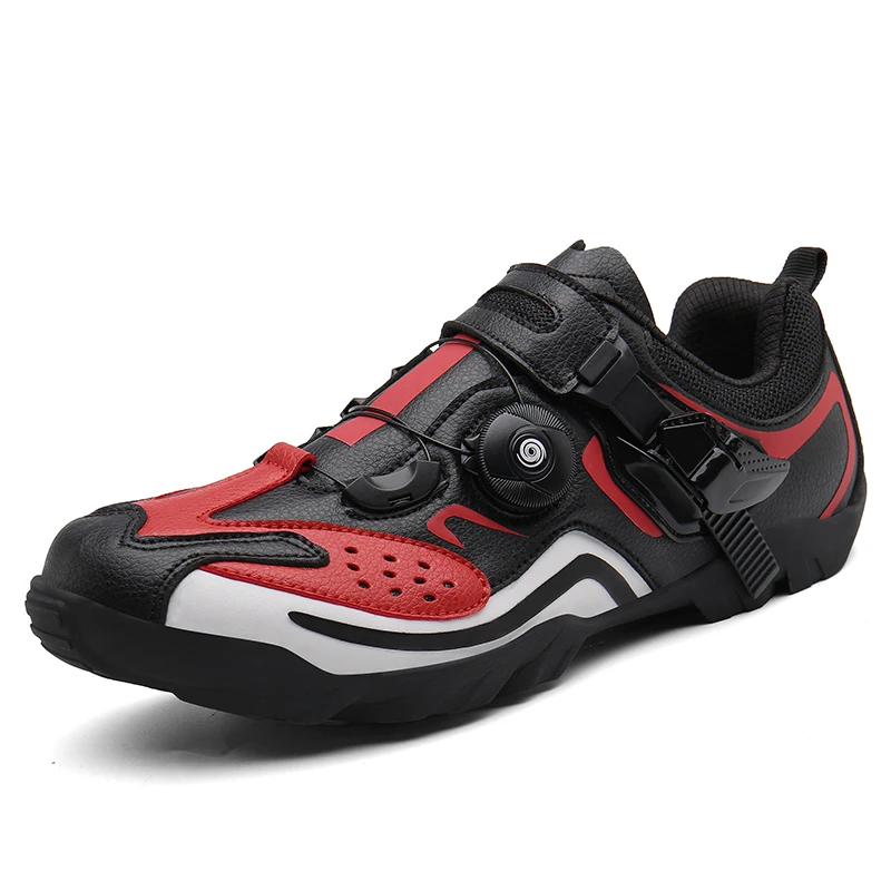 Мужская и женская обувь для велоспорта; кроссовки для шоссейного велосипеда; дышащие кроссовки; нескользящая спортивная обувь для велоспорта; Sapatilha Ciclismo; размера плюс - Цвет: red