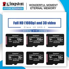 Kingston-tarjeta de memoria Micro SD Clase 10, 16GB, 32GB, 8GB, clase 4, UHS-I, TF, 64GB, MicroSDXC