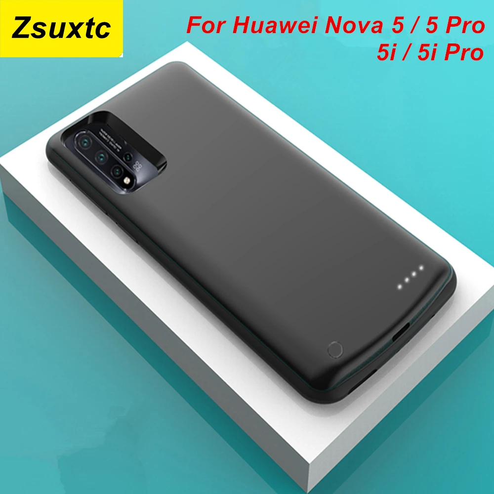 

Чехол с зарядным устройством на 6500 мА · ч для Huawei Nova 5 5 Pro 5i 5i Pro, чехол для смартфона, внешний аккумулятор для Huawei Nova 5i Pro, чехол с зарядным устройством