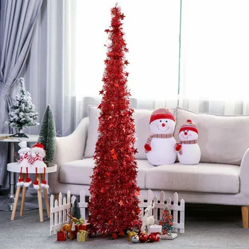 

Green Pop-Up Artificial Pencil Christmas Collapsible Tree For Apartments Dorm Rooms Fireplace Or Party Christmas Treess