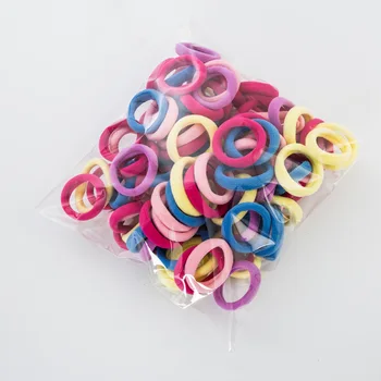 

100 Root Bag Children Elastic Hair Ring Candy-Colored Does Not Damage Hair Ultra-stretch Simple Korean-style Hairband Towel Ring