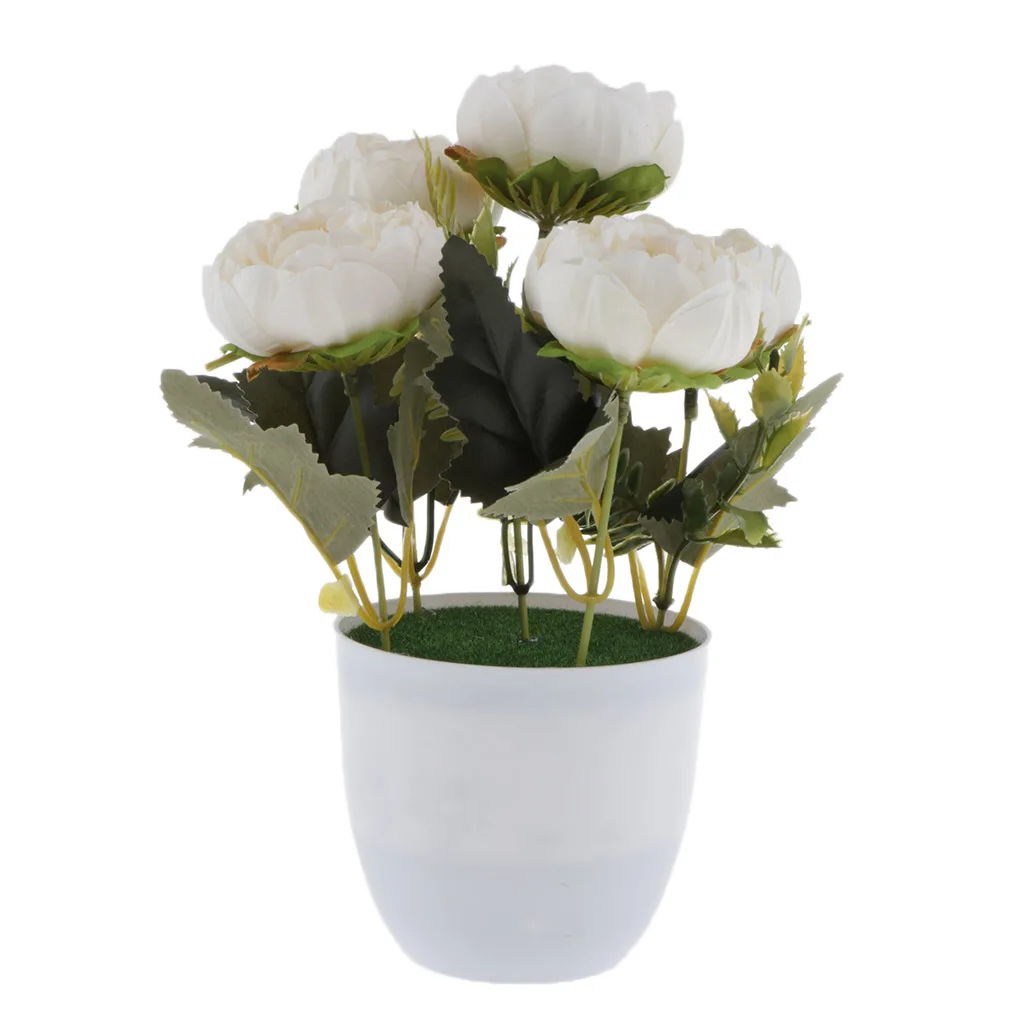 Vintage Bunches Floral Arrangement Artificial Peony Flower Bouquet Wedding