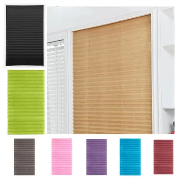 

Self-Adhesive Pleated Blinds Curtains Half Blackout Windows For Bathroom Balcony Shades For Living Room Home Window Door