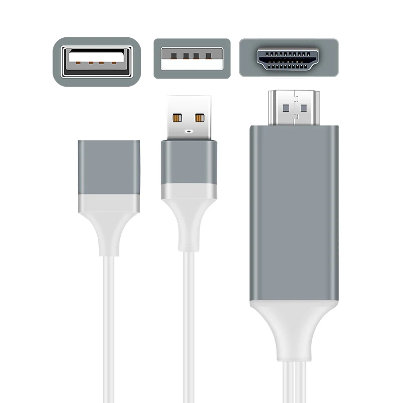 HD мультимедийный проектор ios USB HDMI кабель зеркало литой дисплей 1080P Full HD HDMI AV адаптер видео кабель для iPhone к HD ТВ проектор