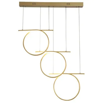 

Modern Simple Copper Acrylic Ring Led Pendant Light for Bar Dining Room Bedside Suspension Drop Lamp 2590