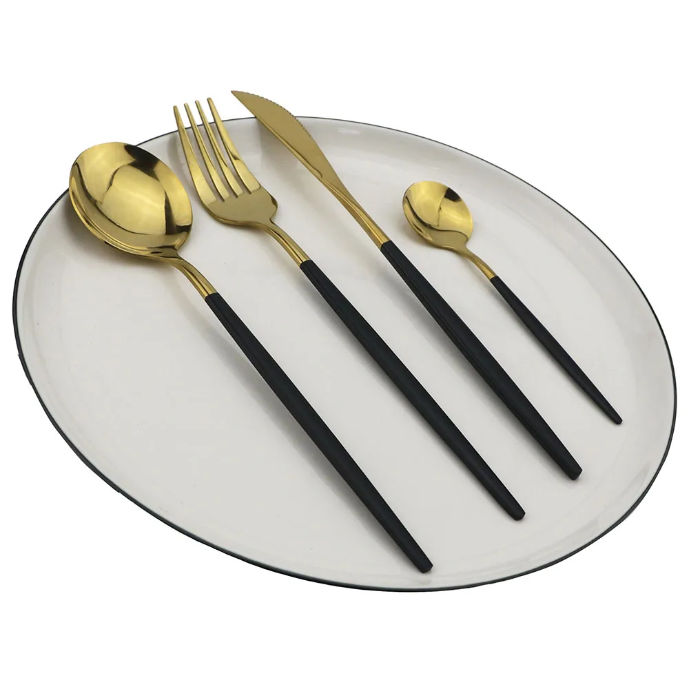 Cutlery Set Stainless Steel Dinnerware 16/24Pcs Kitchen Tableware Knife Fork Spoon Flatware