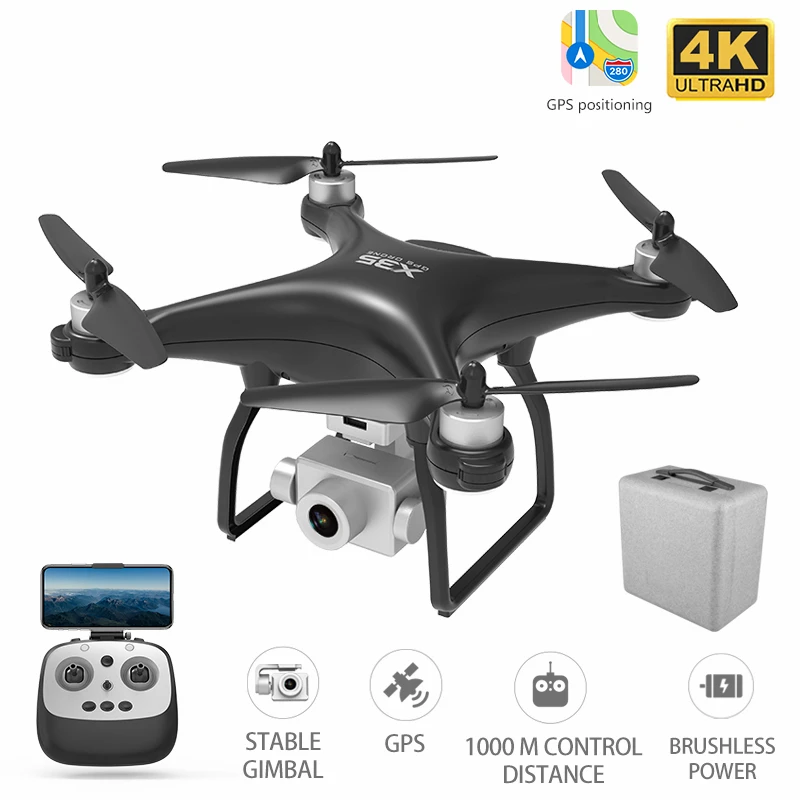 

DJL X35 GPS Drone WiFi 4K HD Camera Professional RC Four Axis 6 Pass Brushless Motor Drone With Stable Gimbal Stabilizer