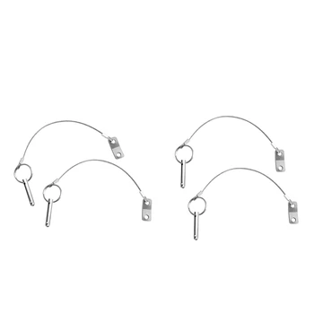 

4Pack Stainless Steel Marine Boot Bimini Top Release Pins With Lanyard