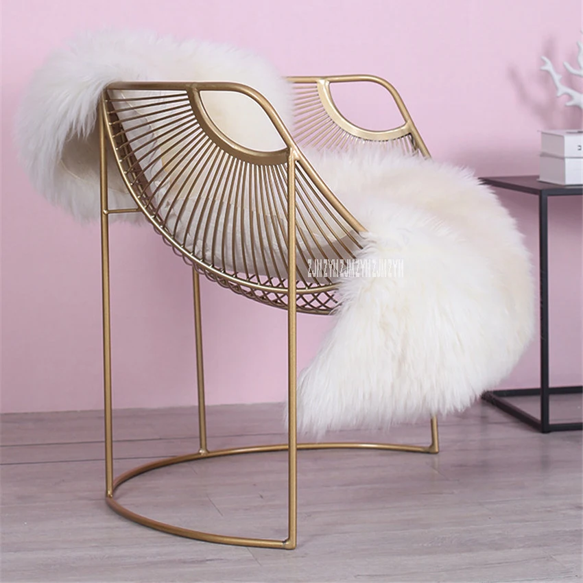 Металлический каркас, железный стул для отдыха, современный простой креативный железный стул, домашний, для гостиной, ленивый, для одного кабинета, балкон, золотистый стул