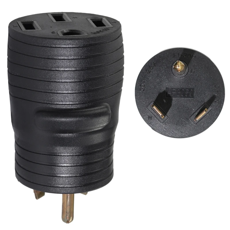 RV Camper Generator Plug Adapter Plug Heavy Duty Three-Prong Replacement 30A New 