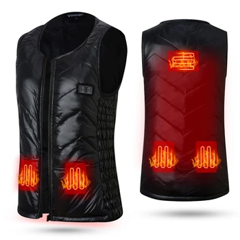 

Vinmori Heated Vest Multifunction Electric Adjustable USB Charging Far Heating Vest Heated Warm Waistcoat for Outdoor Sports