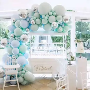

102pcs Pastel Blue Mint Balloon Garland Arch Kit for Baby Shower Engagement Anniversary Birthday New Year Party Wedding Decor