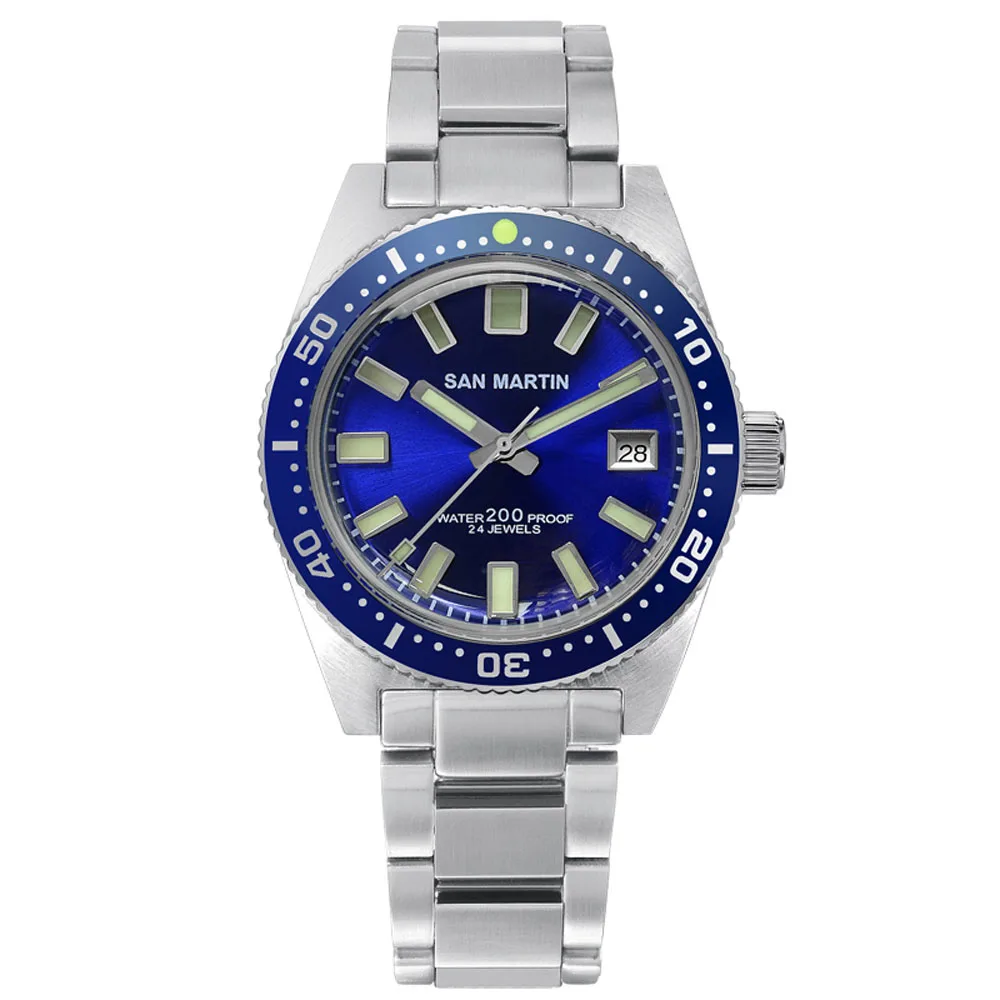 San Martin 62Mas Diver Watch Stainless Steel Automatic Men Mechanical Watches 200M Waterproof Lumin-2