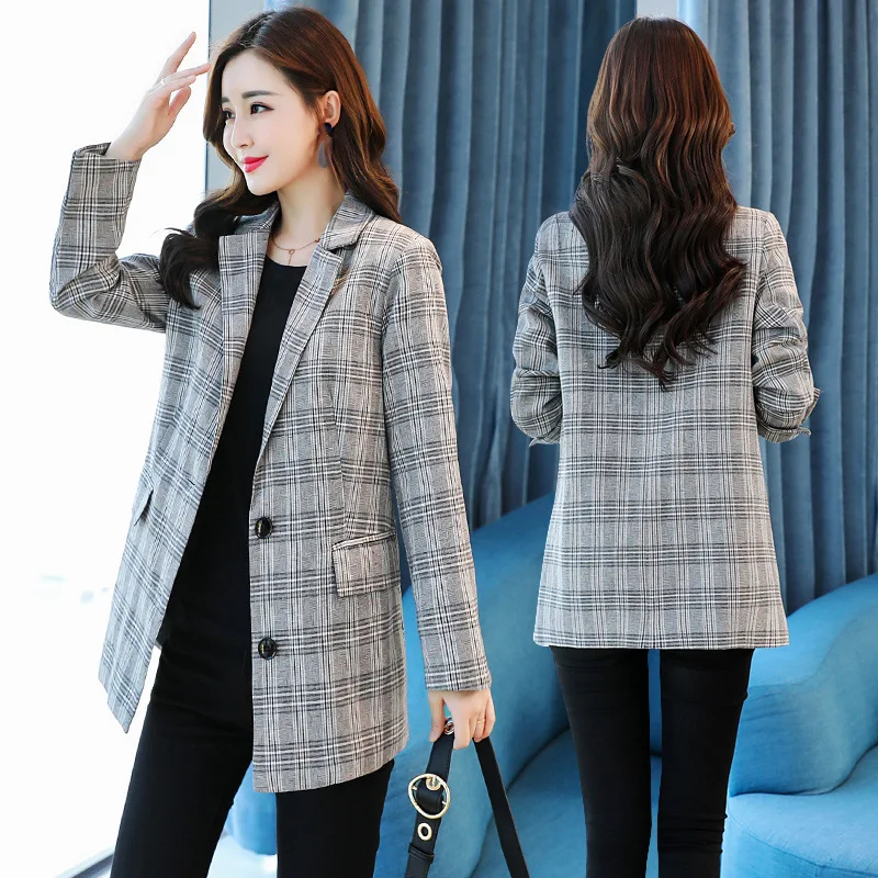 

2018 Autumn Clothing New Style Retro Casual Pattern Small Suit WOMEN'S Dress-Style Elegant Slim Fit Slimming Long-sleeved Coat