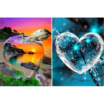 

Full Square/Round Drill "Sunset apple sea" 5D DIY Diamond Painting Diamond Embroidery Cross Stitch Home Decor