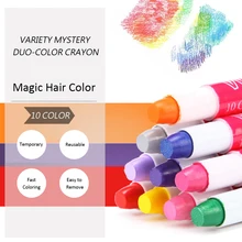 10 цветов цвет волос восковые одноразовые временные Меняющие цвет для девочек цвет волос ing Меловые карандаши моющиеся краски для волос карандаш ручка