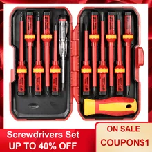 13 шт. 1000 в ручные инструменты Сменные изолированные отвертки набор+ магнитные прорези Phillips Pozidriv Torx биты электрика Инструменты