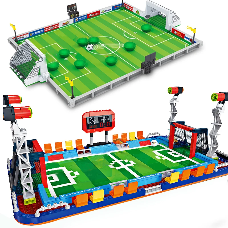 

Compatible Legoing city France football field team figures German soccer players Russia kicker building blocks kids toys