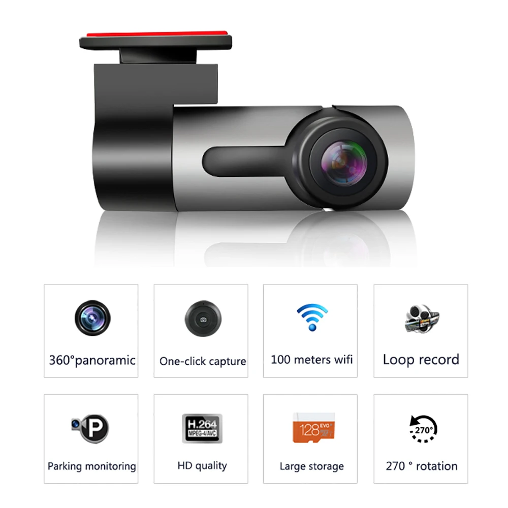 Car DVR Dash Cam Voice Control Full HD 1080P Dashcam Camera Wifi Night Vision270 Wide Angle Driving Recorder Support SD/TF | Автомобили и