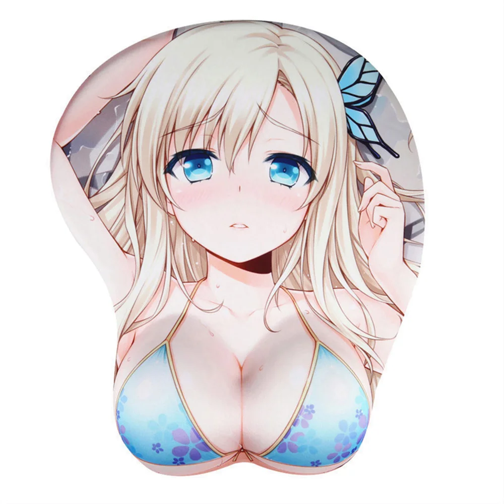 QQQRGB мультфильм 3D синяя бабочка симпатичная девушка грудь коврик для мыши