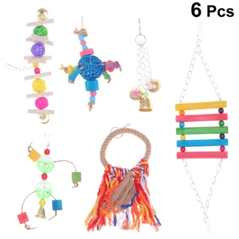 

6 pcs Useful Chewing Toy Decorative Delicate Chewing Toy Bite Toy Swing Toy Hanging Bridge Toy for Hotel Restaurant Home