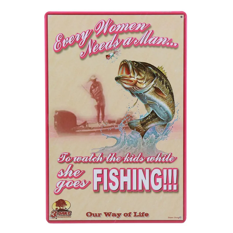 Gone Fishing Trips Ретро художественные наклейки жестяная вывеска живопись винтажный Бар Паб на стену Гараж Декор металлическая пластина плакат H28