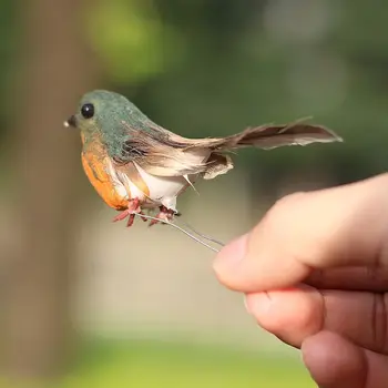 

12 Pcs/Set Simulation Artificial Foam Feather Robin Bird Christmas Tree Ornaments Home Decorations DIY Crafts