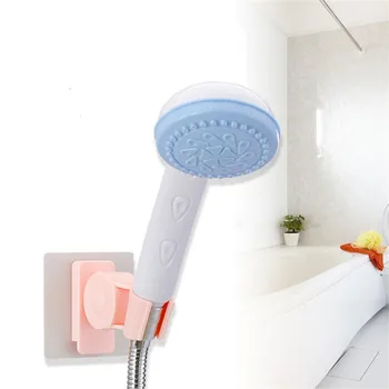 

New Bathroom Attachable Shower Head Holder Punch-free Fixed Base Shower Bracket Shower Seat Chuck Holder With Hook