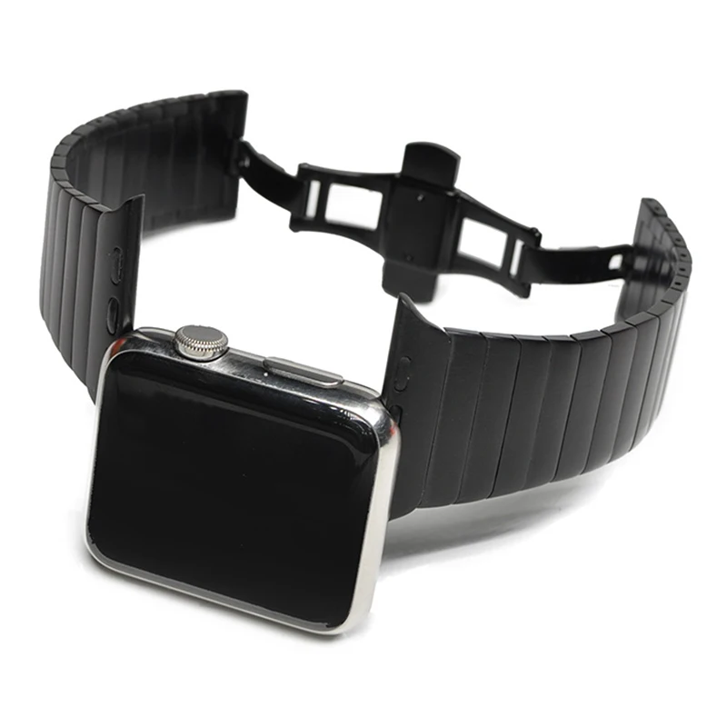 Stainless Steel Strap For Apple Watch Band 44mm 40mm Man Metal Butterfly Link Bracelet For Iwatch Series 6 SE 5 4 3 2 42mm 38mm