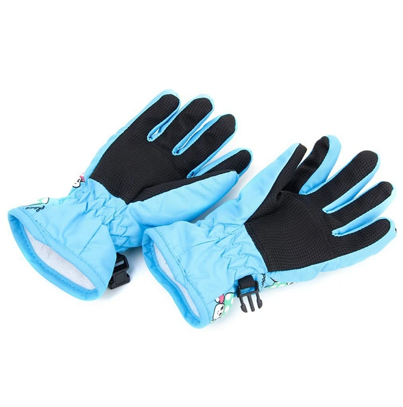 1Pair ski skate gloves cute mushroom children Non-slip waterproof full finger winter cycling wear for 2-4 year old kids 18x7.5CM