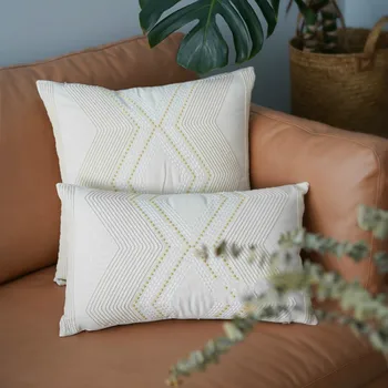 

DUNXDECO Cushion Cover Square Decorative Pillow Case Vintage Simple Geometric Embroidery Sofa Coussin Chair Cushion Cover
