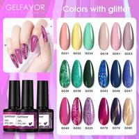 Gelfavor 8ml Gel Nail Polish Glitter For Manicure set nail art Semi platium UV LED Lamp Nail varnishes Base top coat Gel lacquer 1