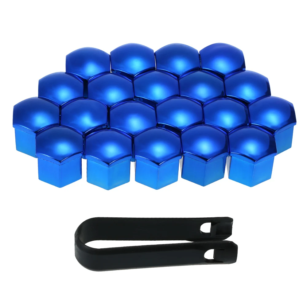 Universal 20pcs 17mm Car Wheel Net Cover Red/blue Abs Wheel Net Bolt