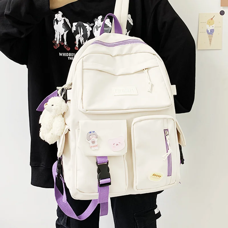 Women Backpack Mochila School-Bookbag Teenager Female Fashion Ladies Kawaii Nylon Girl