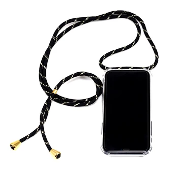 

Transparent Soft TPU Cell Phone Case With Lanyard Neck Strap Rope Cord for iphone 6 7 8 plus x xs xr 11 11pro for Samsung s10