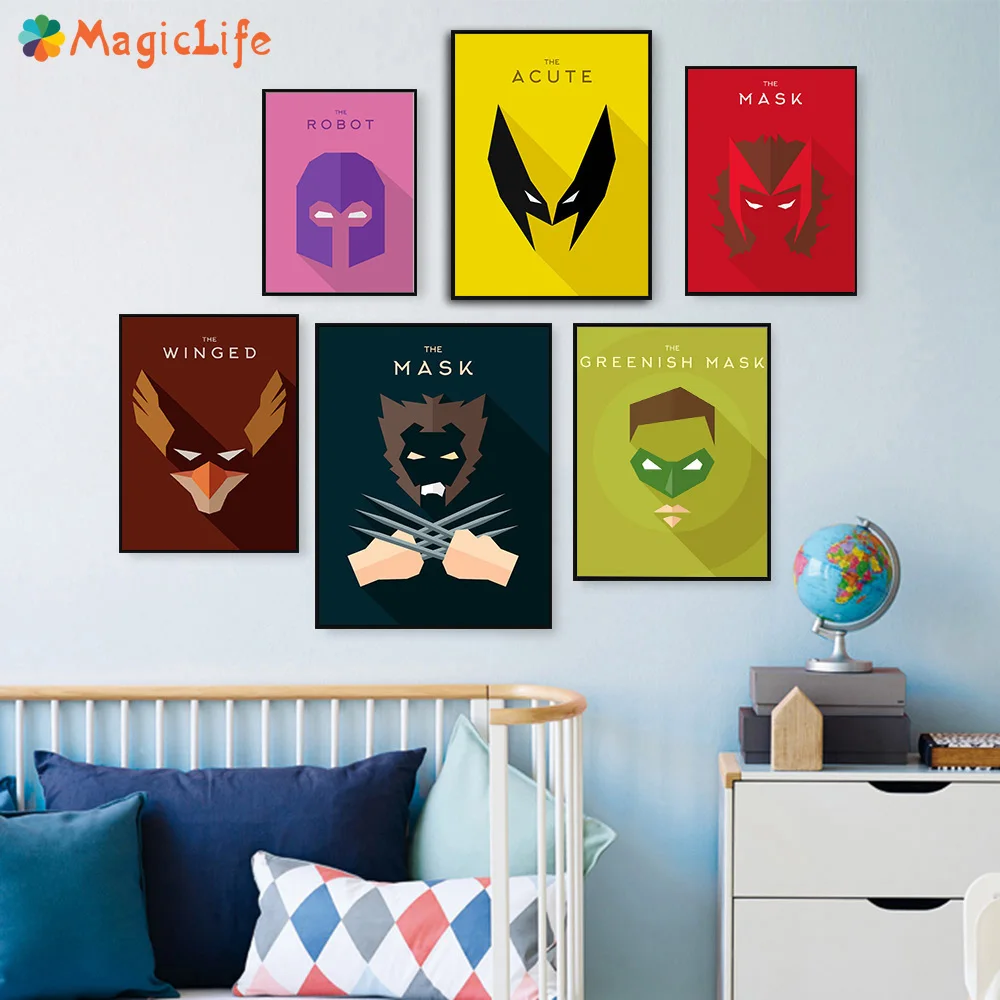 

Superhero Comic Venom Iron Man Deadpool Minimalist Wall Art Canvas Painting Poster For Living Room Wall Pictures Unframed