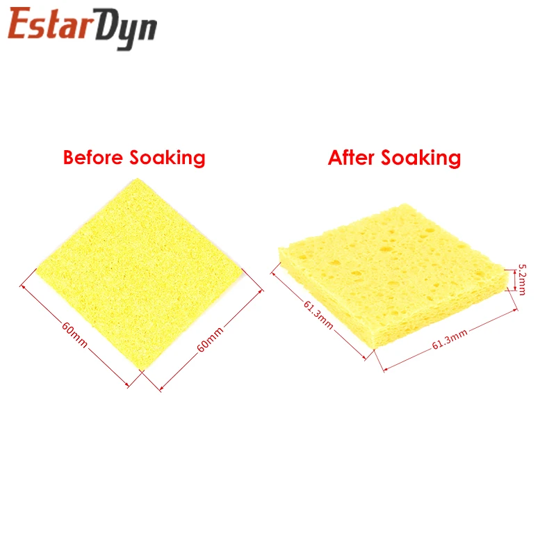 10Pcs 6CM*6CM High Temperature Resistant Sponge Electric Iron Tip Cleaning Sponge Rectangular 6CM*6CM