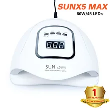 SUNX5 Max УФ-лампа светодиодный светильник для ногтей 80 Вт/54 Вт Сушилка для ногтей для всех гелей лак Солнечный свет льдинка светильник инфракрасный зонд для маникюра