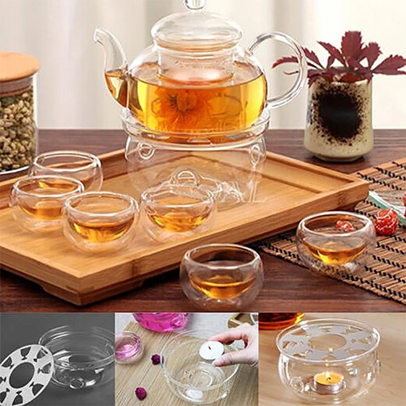 New Dish Coffee Tea Practical Clear Glass Portable Round Teapot Warmer Candle Base Heater Insulation | Дом и сад